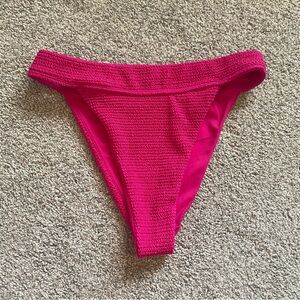 Pacsun High Cut Swim Suit Bottoms Women’s Small Hot Pink Textured Cheeky